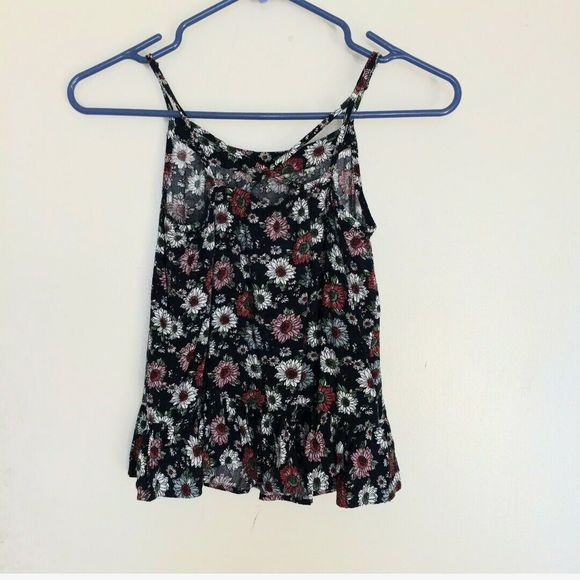 Forever 21 Girls Size 11 Size 12 Spaghetti Cross Straps Blouse Tank Top Floral - Picture 4 of 12